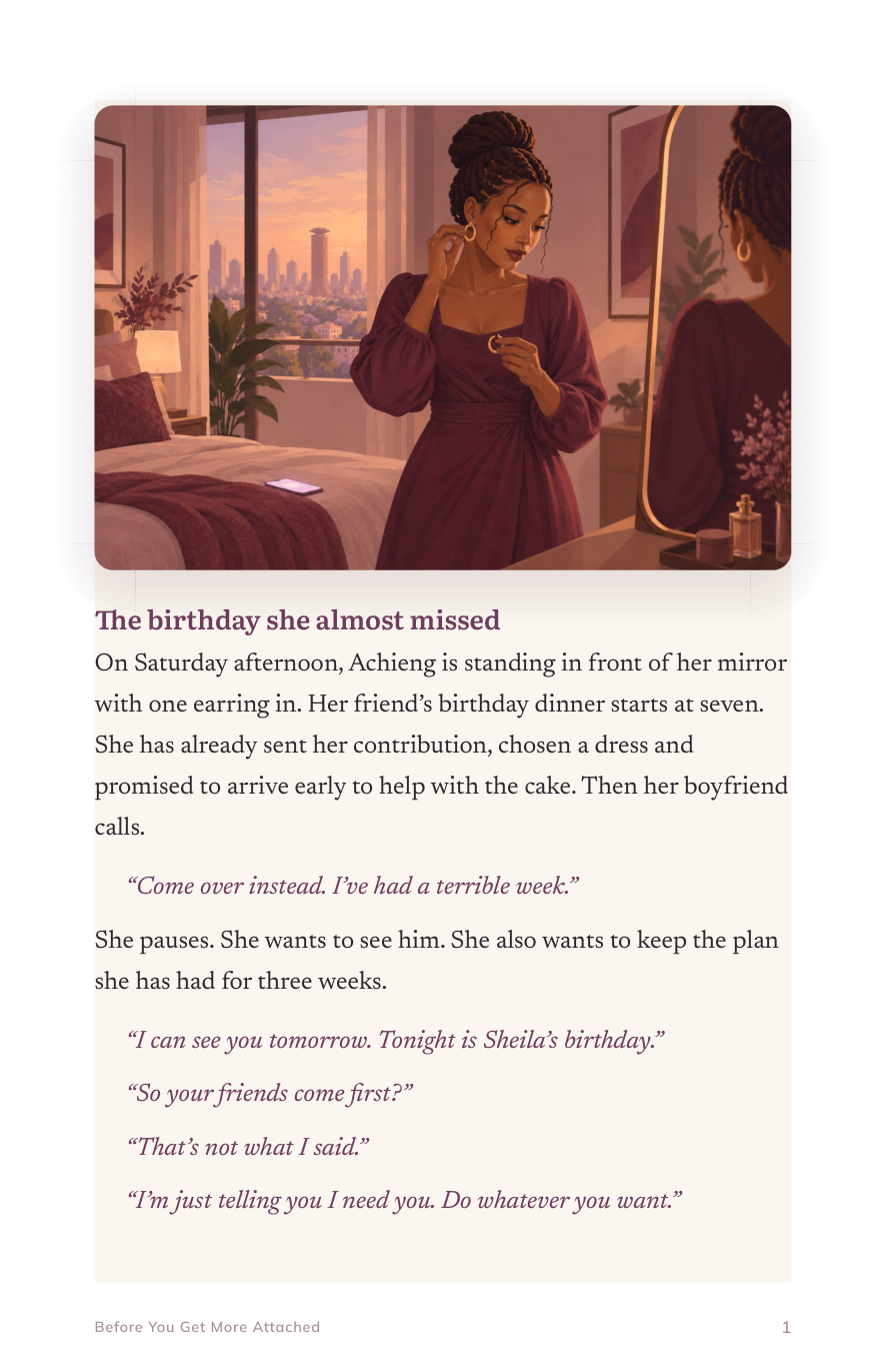 An illustrated page from Chapter 3: What Happens When You Say No?