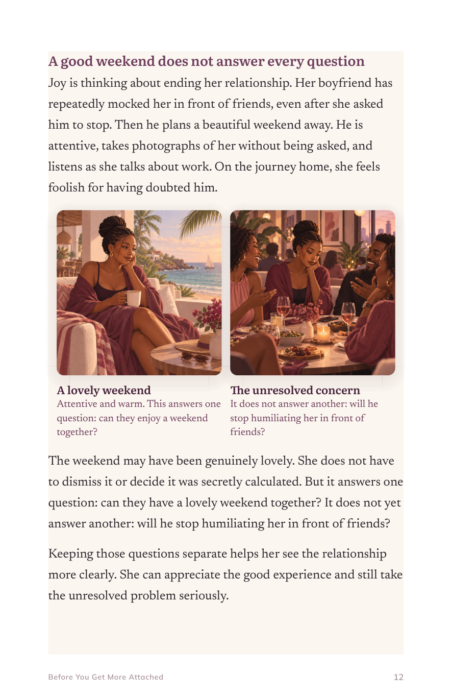 Chapter 1: a lovely weekend, and the unresolved concern at dinner