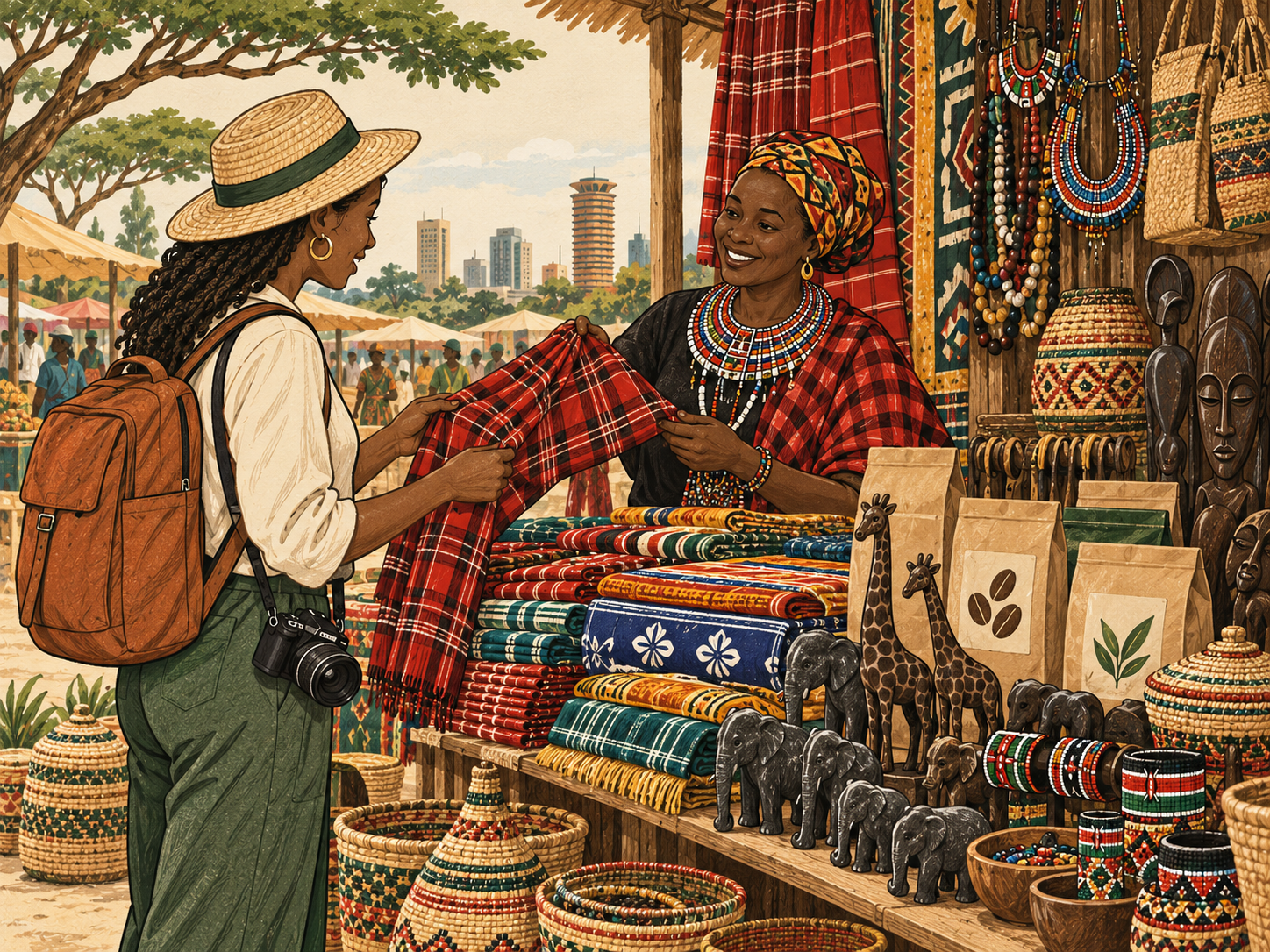 Kenyan market textiles and treasures